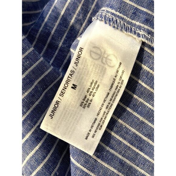 Ella Moss Esther Scalloped Tie Strap Top in Blue/White Size M - Picture 6 of 6